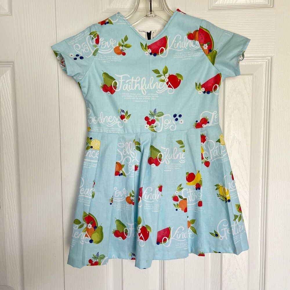 NEW Girls Dress Shorts Sleeves Dress 4T multifruit print - Picture 13 of 14